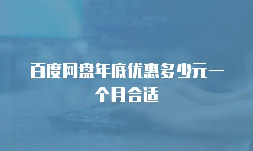 百度网盘年底优惠多少元一个月合适