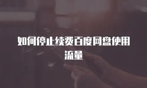 如何停止续费百度网盘使用流量