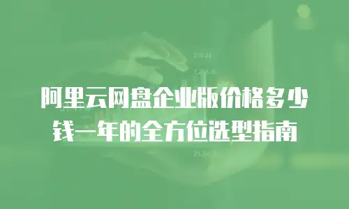 阿里云网盘企业版价格多少钱一年的全方位选型指南