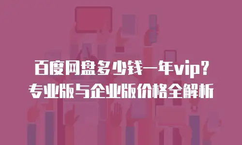 百度网盘多少钱一年vip？专业版与企业版价格全解析