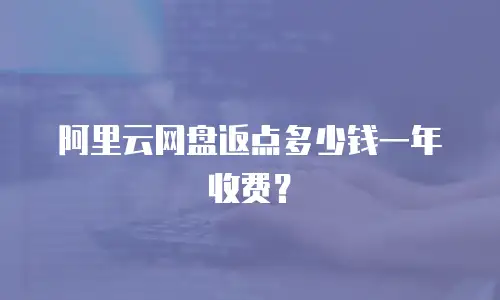 阿里云网盘返点多少钱一年收费？