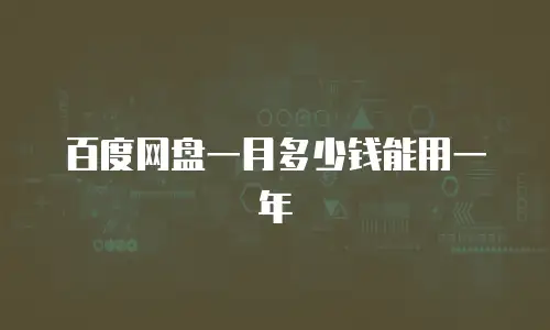 百度网盘一月多少钱能用一年