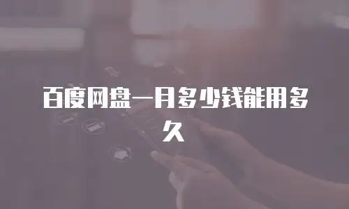 百度网盘一月多少钱能用多久