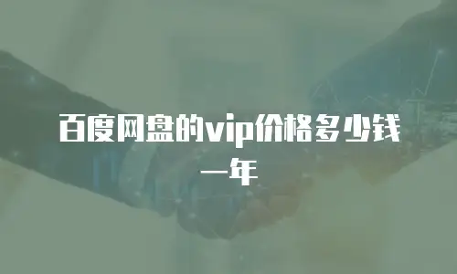 百度网盘的vip价格多少钱一年