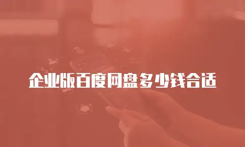 企业版百度网盘多少钱合适