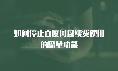 如何停止百度网盘续费使用的流量功能