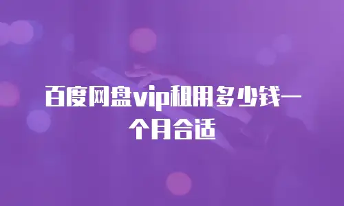 百度网盘vip租用多少钱一个月合适