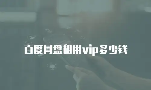 百度网盘租用vip多少钱