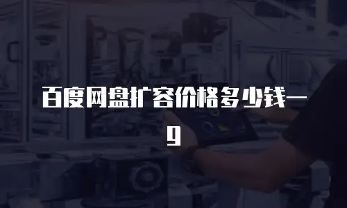 百度网盘扩容价格多少钱一g