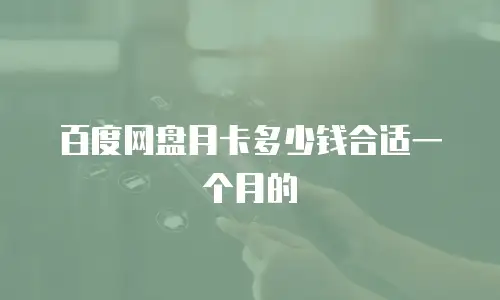 百度网盘月卡多少钱合适一个月的