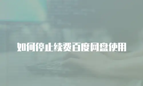 如何停止续费百度网盘使用