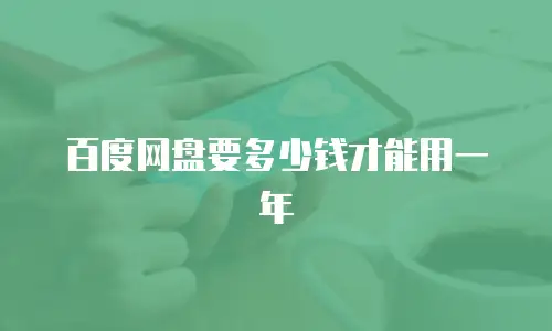 百度网盘要多少钱才能用一年