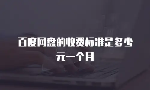 百度网盘的收费标准是多少元一个月