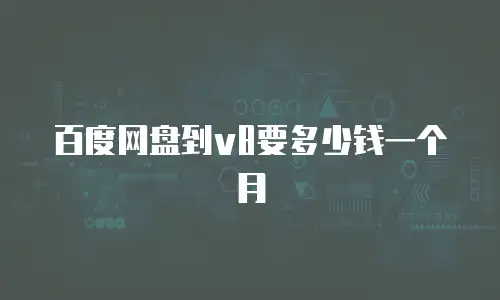 百度网盘到v8要多少钱一个月