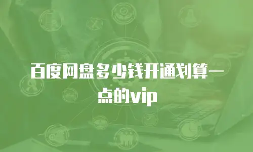百度网盘多少钱开通划算一点的vip