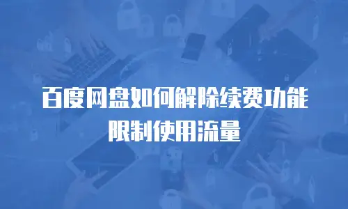 百度网盘如何解除续费功能限制使用流量
