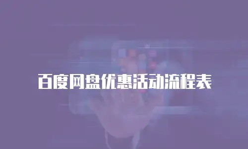 百度网盘优惠活动流程表