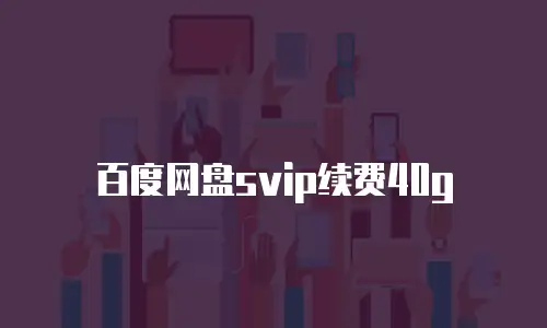 百度网盘svip续费40g