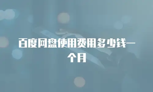 百度网盘使用费用多少钱一个月