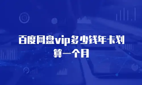 百度网盘vip多少钱年卡划算一个月
