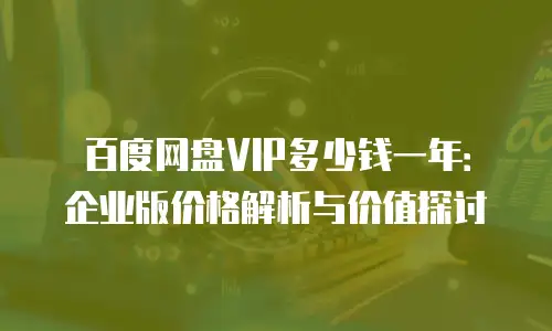 百度网盘VIP多少钱一年：企业版价格解析与价值探讨