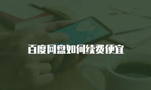 百度网盘如何续费便宜