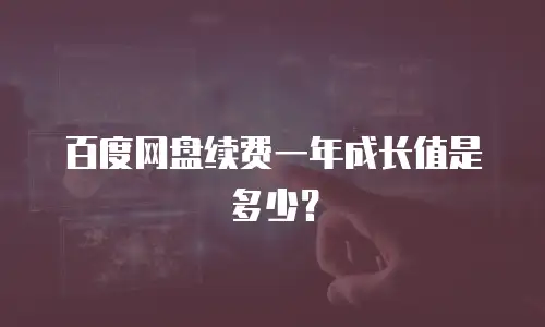 百度网盘续费一年成长值是多少？