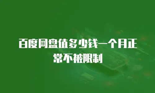百度网盘值多少钱一个月正常不被限制