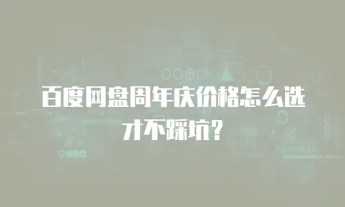 百度网盘周年庆价格怎么选才不踩坑？