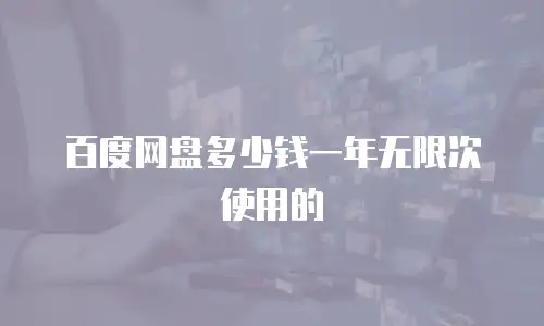 百度网盘多少钱一年无限次使用的