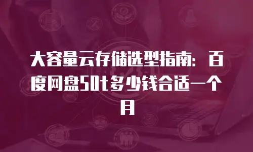大容量云存储选型指南：百度网盘50t多少钱合适一个月