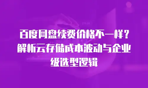 百度网盘续费价格不一样？解析云存储成本波动与企业级选型逻辑