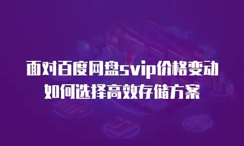 面对百度网盘svip价格变动如何选择高效存储方案