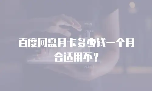 百度网盘月卡多少钱一个月合适用不？