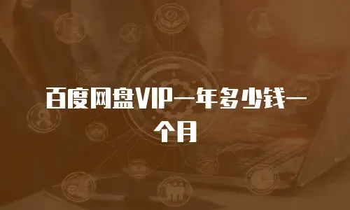 百度网盘VIP一年多少钱一个月