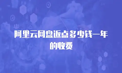 阿里云网盘返点多少钱一年的收费