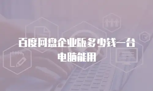百度网盘企业版多少钱一台电脑能用