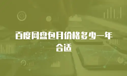 百度网盘包月价格多少一年合适
