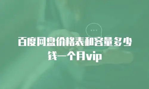 百度网盘价格表和容量多少钱一个月vip