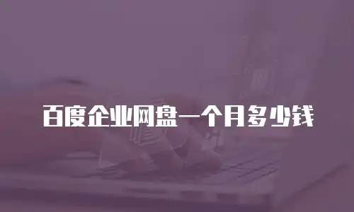 百度企业网盘一个月多少钱
