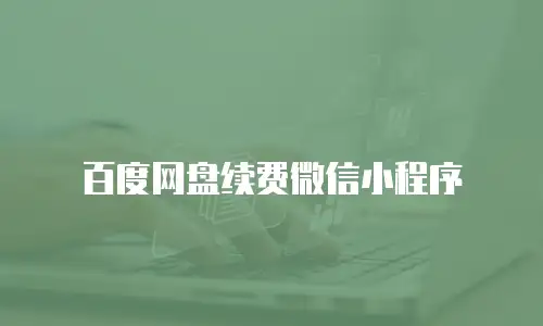百度网盘续费微信小程序