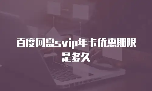 百度网盘svip年卡优惠期限是多久