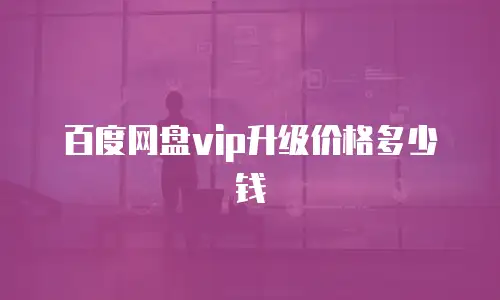 百度网盘vip升级价格多少钱