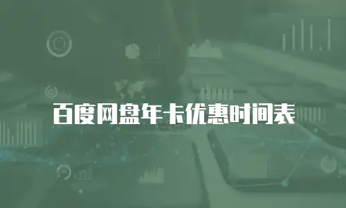 百度网盘年卡优惠时间表