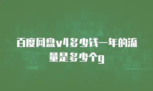 百度网盘v4多少钱一年的流量是多少个g
