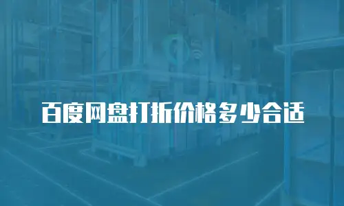 百度网盘打折价格多少合适