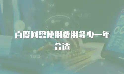 百度网盘使用费用多少一年合适