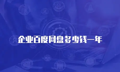 企业百度网盘多少钱一年
