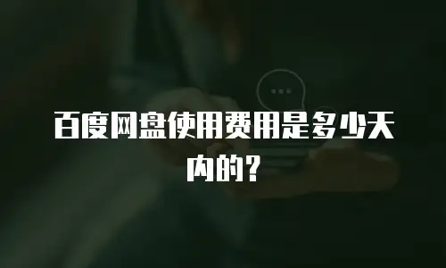 百度网盘使用费用是多少天内的？