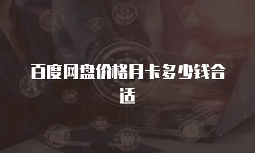 百度网盘价格月卡多少钱合适